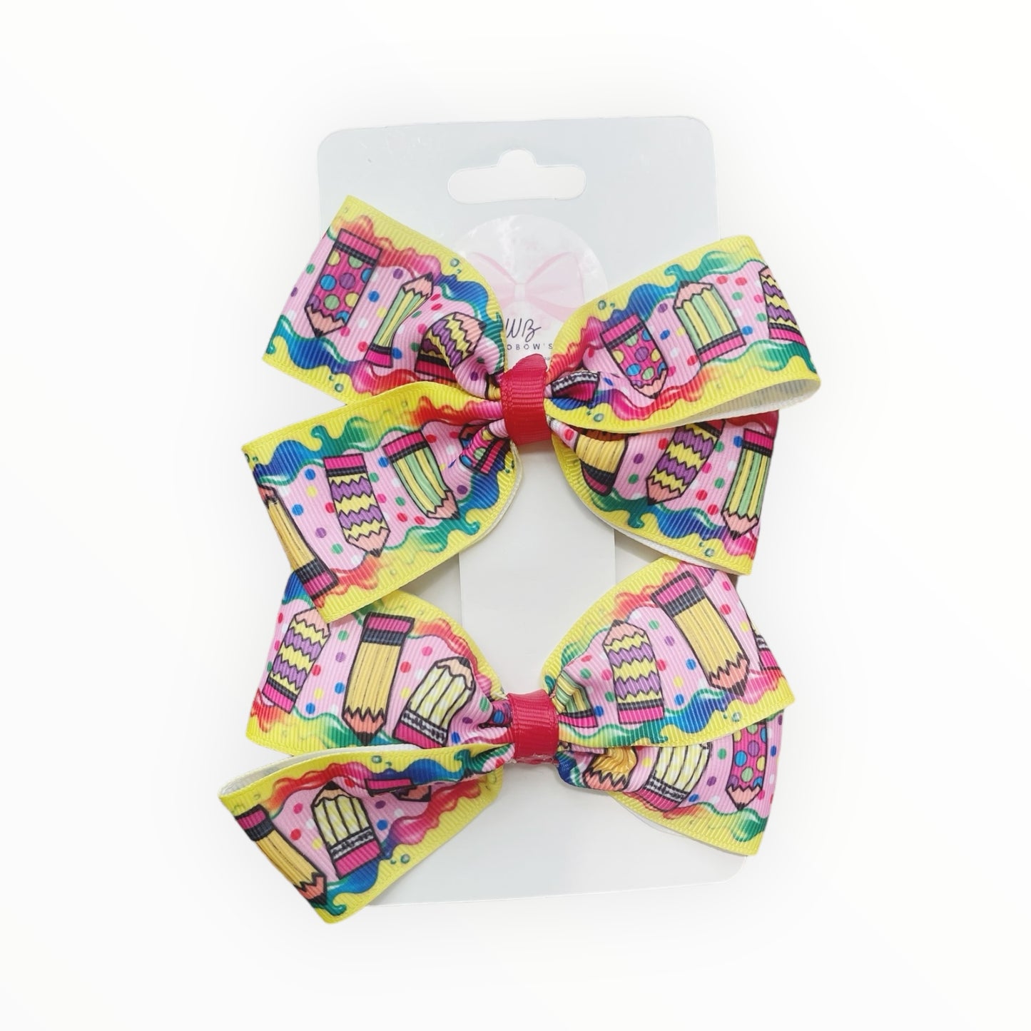 Set of 2 (School) Ribbons Hair Bow  Hair Bows for Girl Hair Accessories for School  School Hair Bows  Back to School Hair Bows