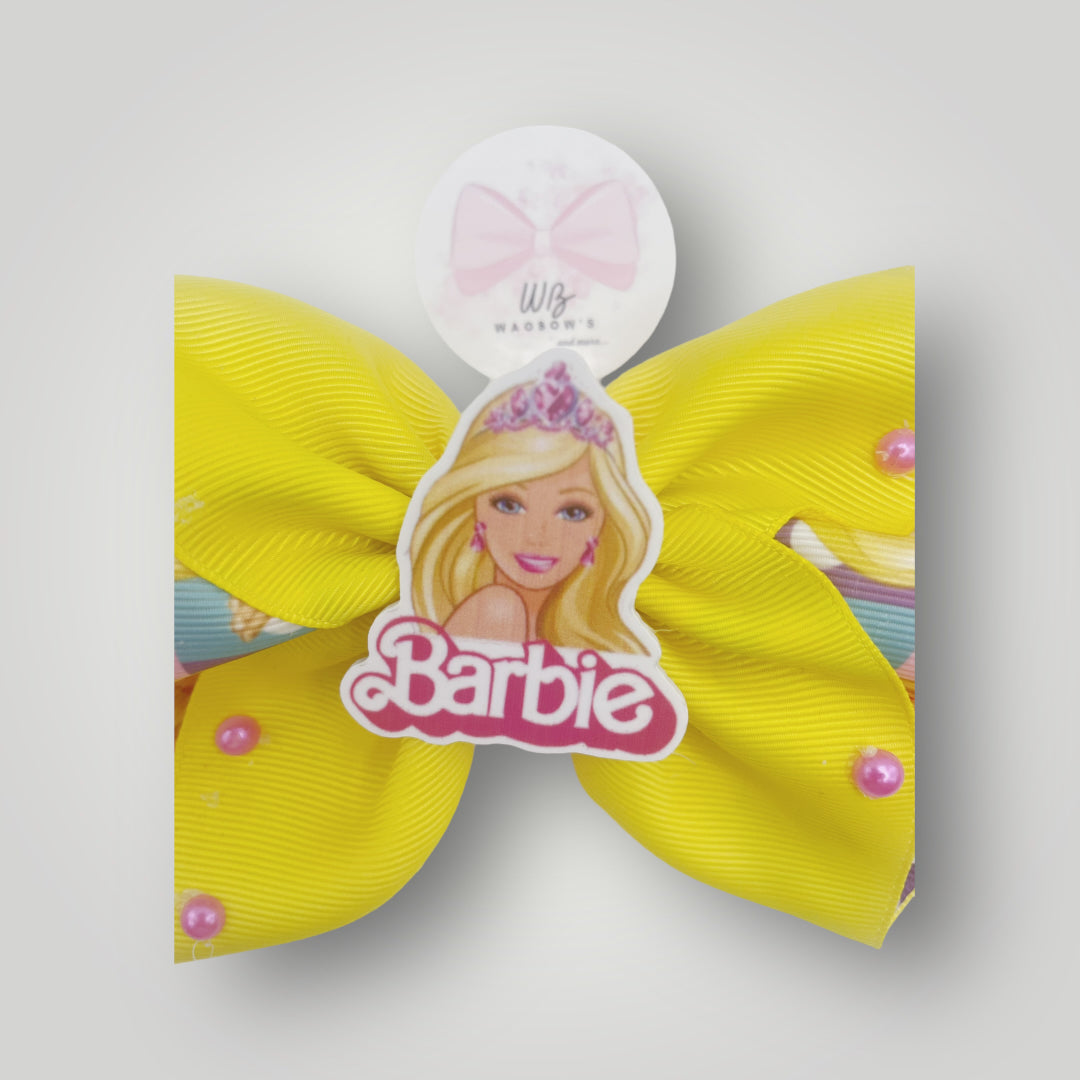 Lazo para el pelo de Barbie Cintas hechas a mano Lazo para el pelo Lazo para el pelo de Barbie amarillo