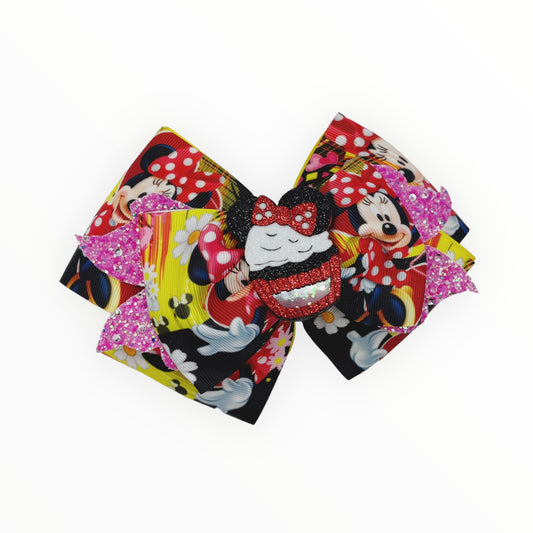 Minnie hair bow for girls Alligator clips grosgrain ribbon Bow clips for infants toddlers kids teens