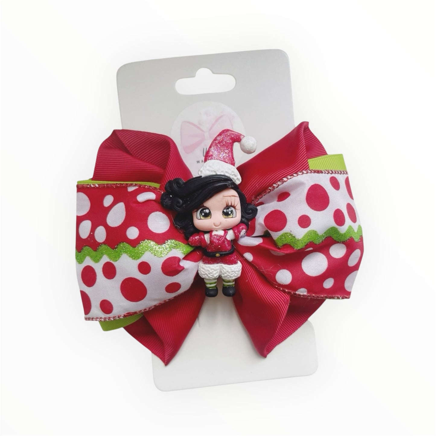 Christmas Hair Bow. Hair Accessories For Christmas. Handmade Christmas Bow.