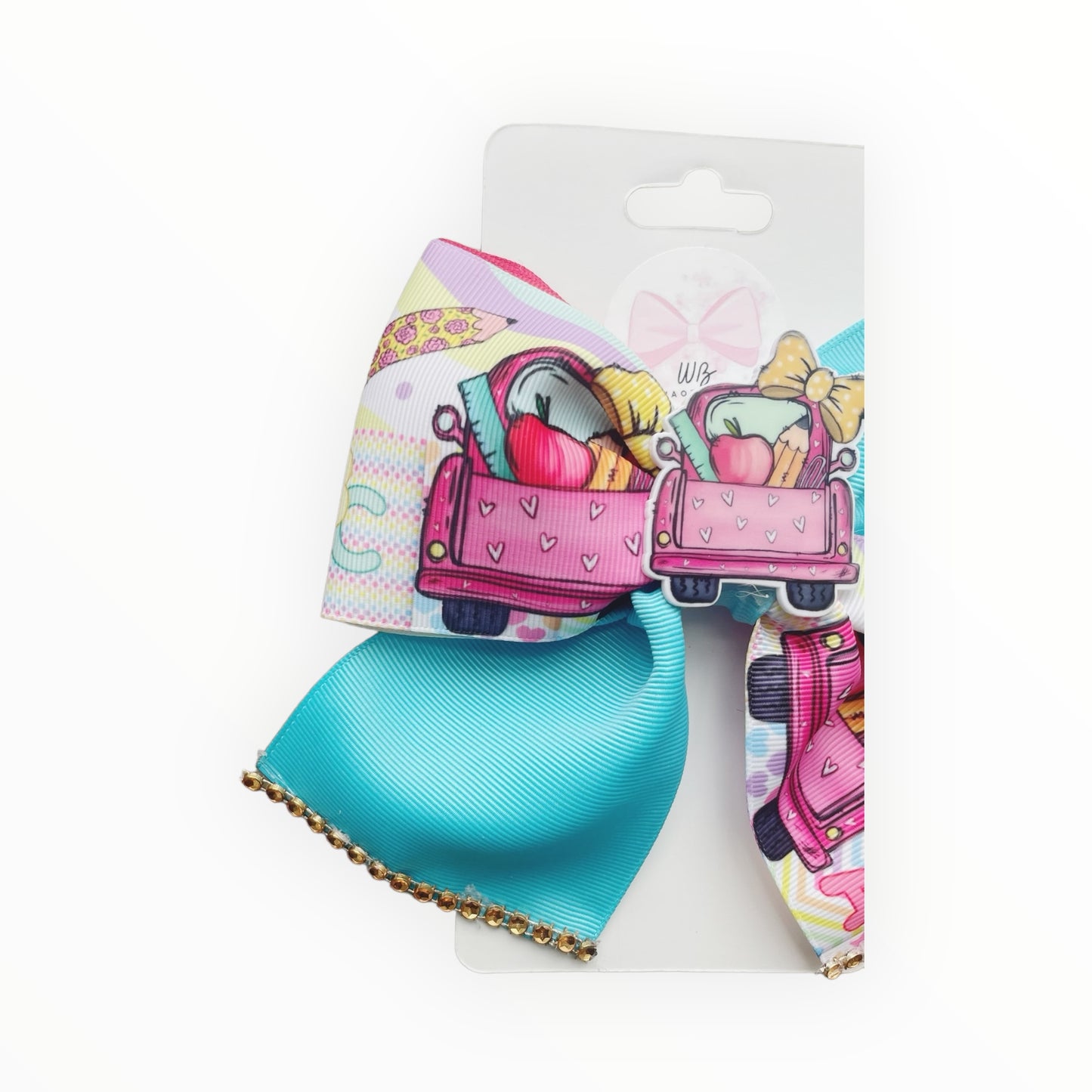 School Hair Bow  Blue School Bow  School Ribbons Hair Bow  Hair Accessories for School