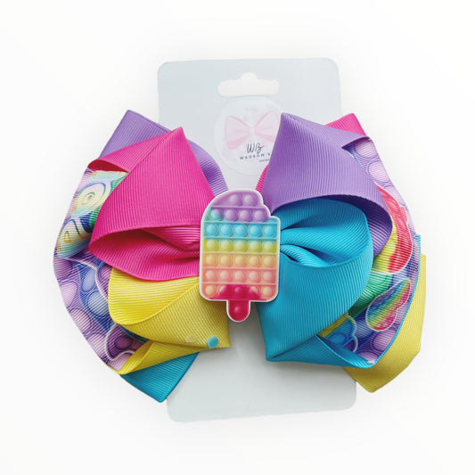 Girl hair bow Pop it hair bow Colorful hair bow