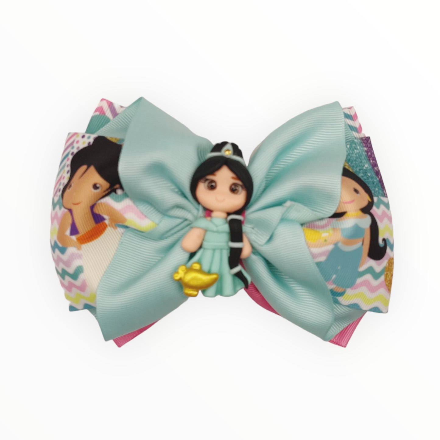 Lazo para el cabello de niña princesa Lazos para el cabello de 5 pulgadas para niñas Clips de cocodrilo Lazos de cintas de grosgrain Lazos para el cabello de niña Jazmine Clips para bebés, niños pequeños, adolescentes