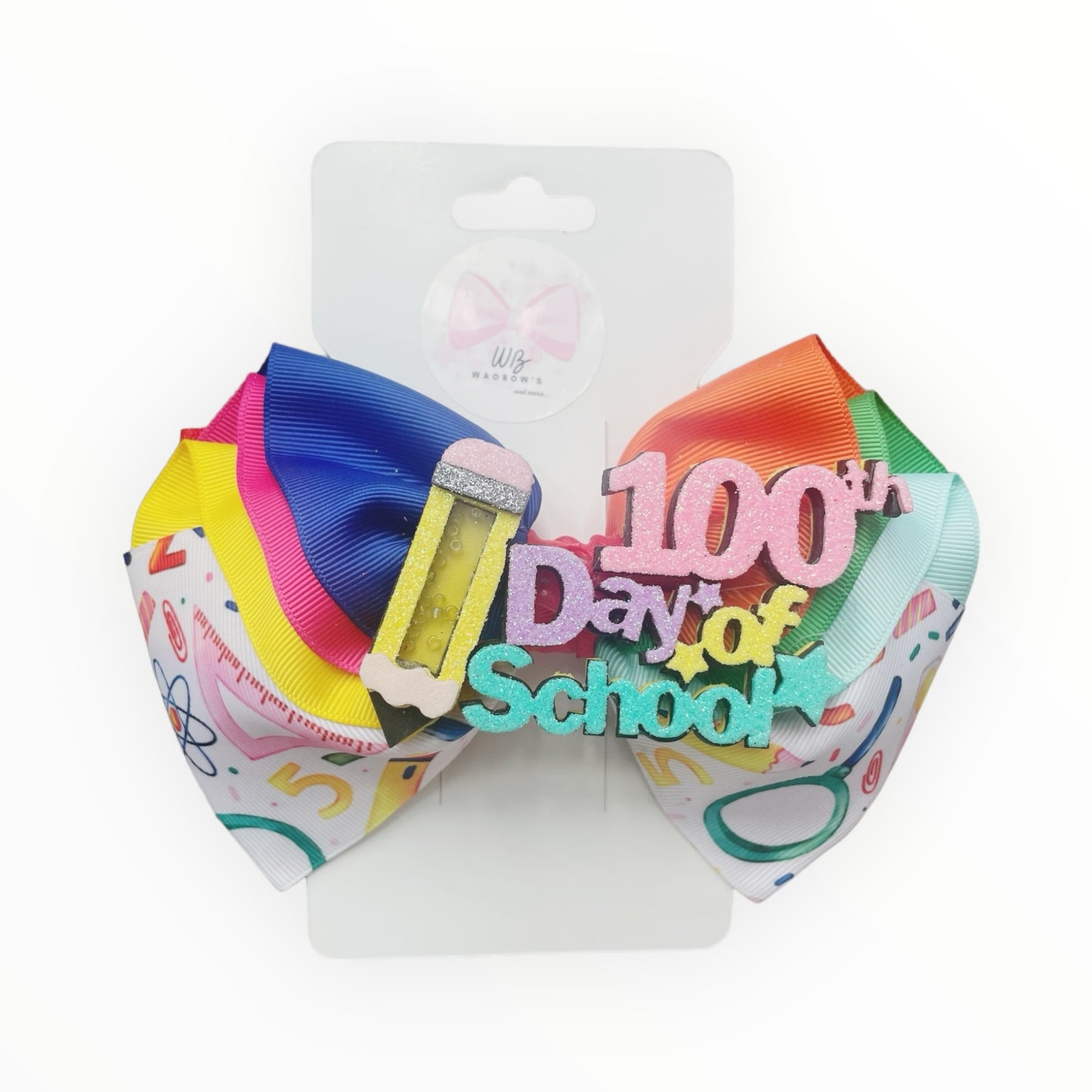 Back to School Hair Bow  School Hair Bow  Hair accessories for Girl  Colorful School Hair BoW. Girl Hair Bow