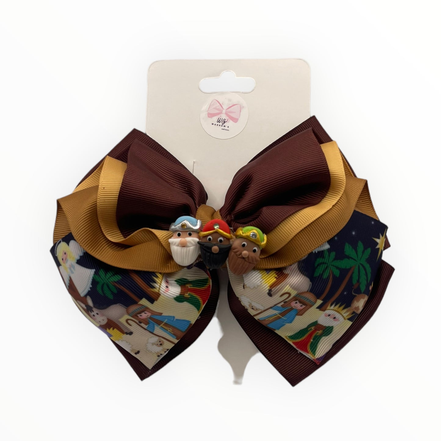 Christmas hair bow with lights  Bow of three kings   Christmas hair bow