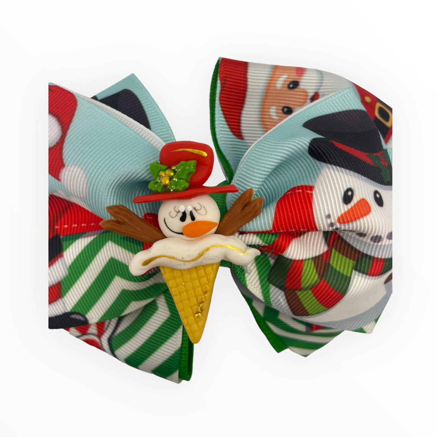 Snowman hair bow  Christmas hair bow  Girl hair bow