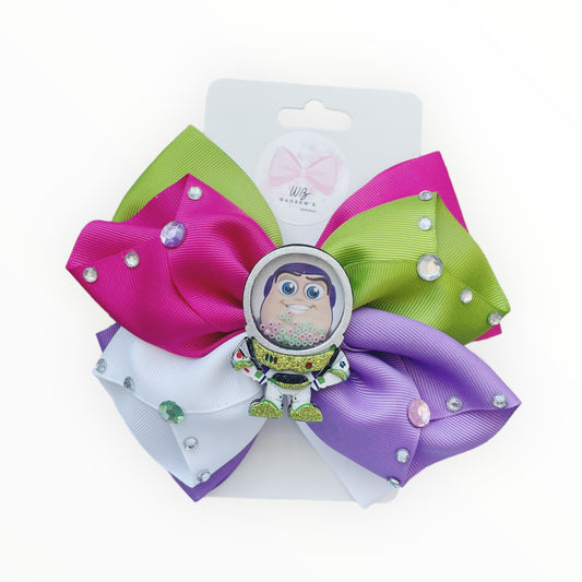 Girl Hair Bow  Buzzlightyear Hair Bow  Handmade Hair Accessories