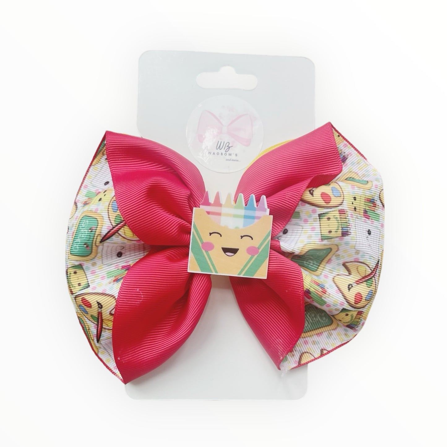 Back yo School Hair Bow  School Hair Bow  Red Hair Bow  Hair Accessories for School  Clip Hair Bow