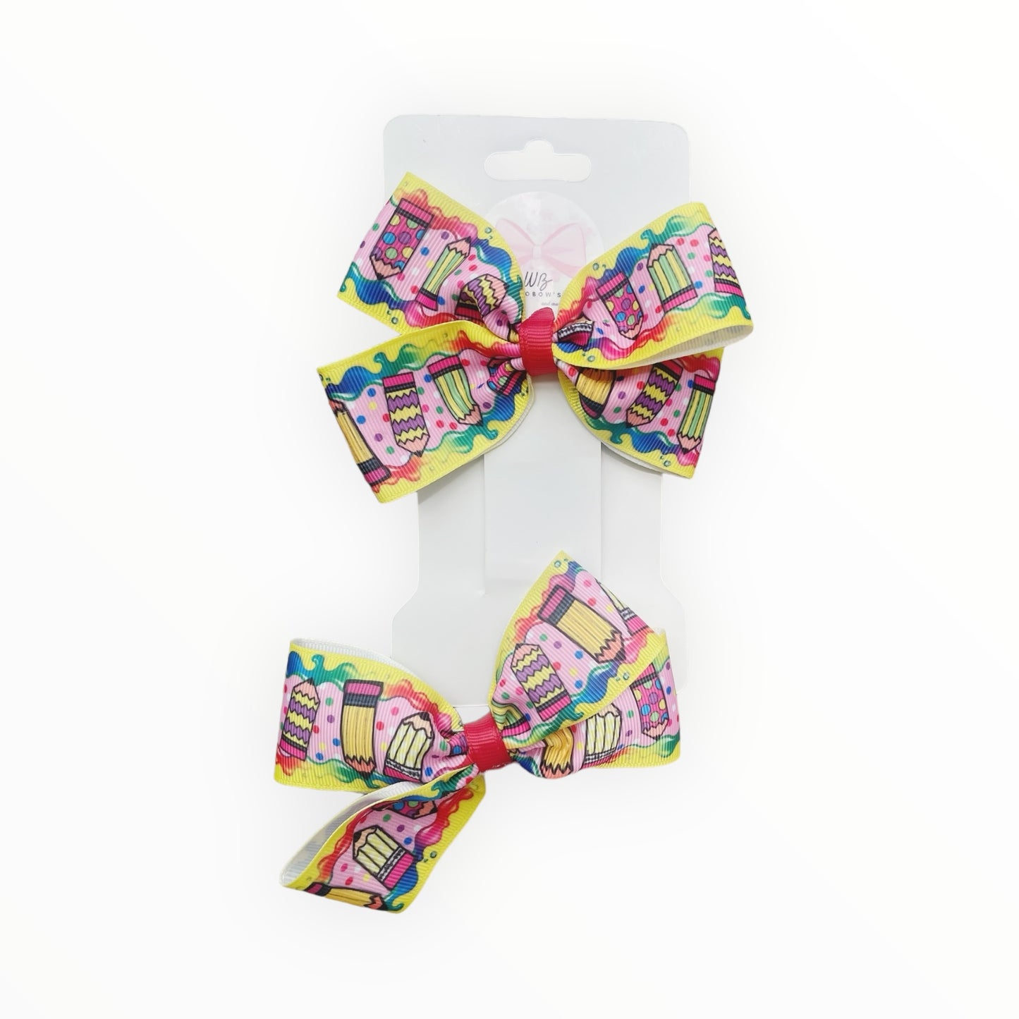 Set of 2 (School) Ribbons Hair Bow  Hair Bows for Girl Hair Accessories for School  School Hair Bows  Back to School Hair Bows