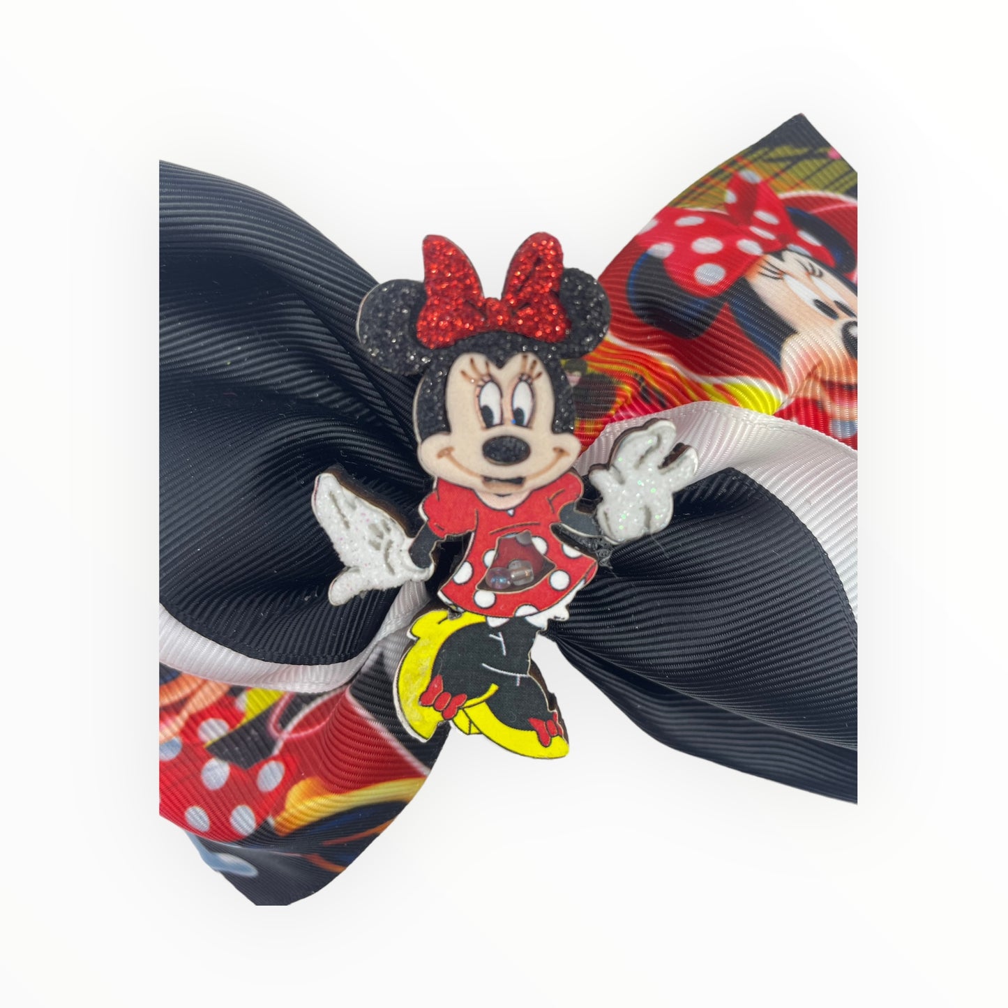 Minnie Mouse Ribbons Hair Bow  Girl hair bow  Handmade hair bow