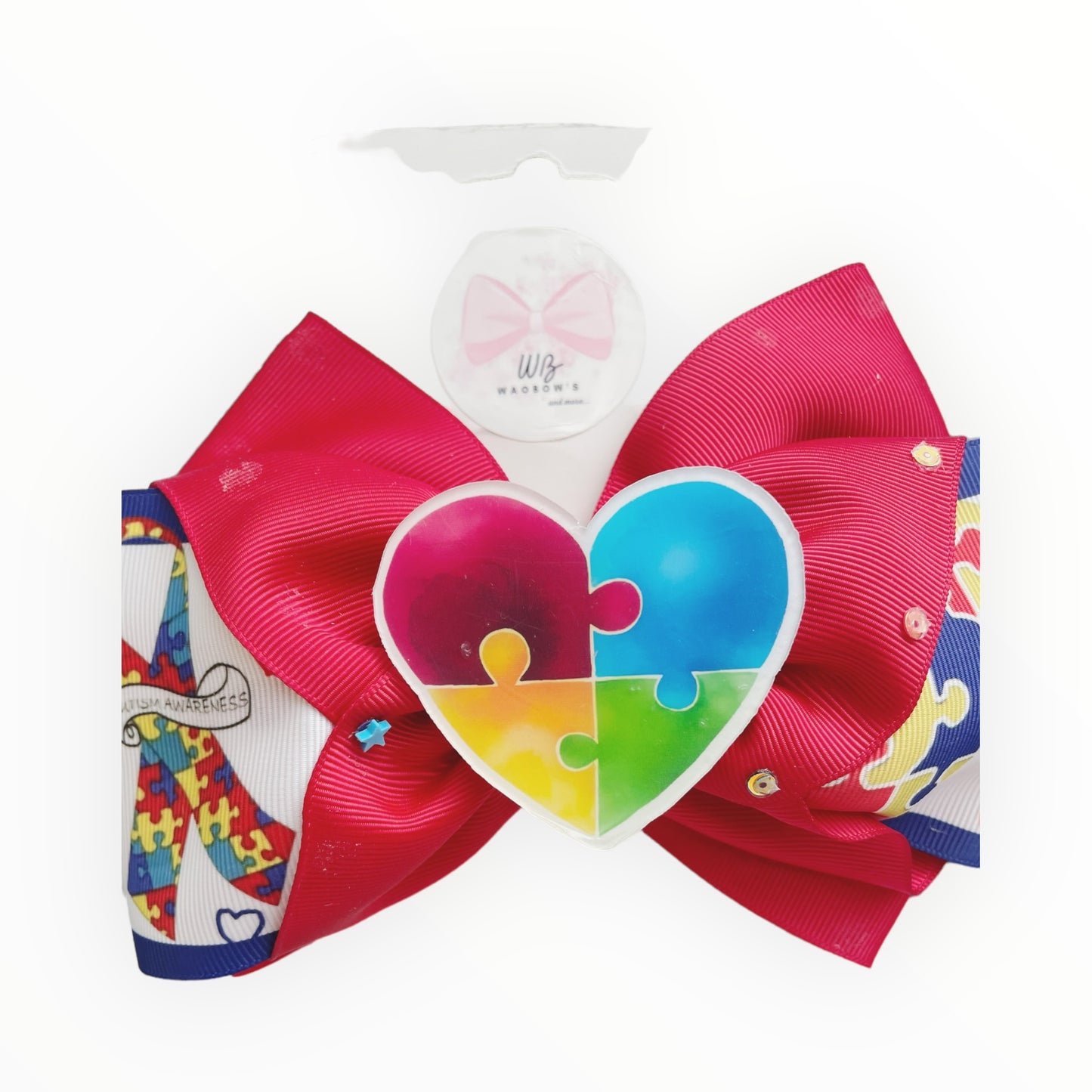 Autism hair bow  Hair bow  Autism month bow