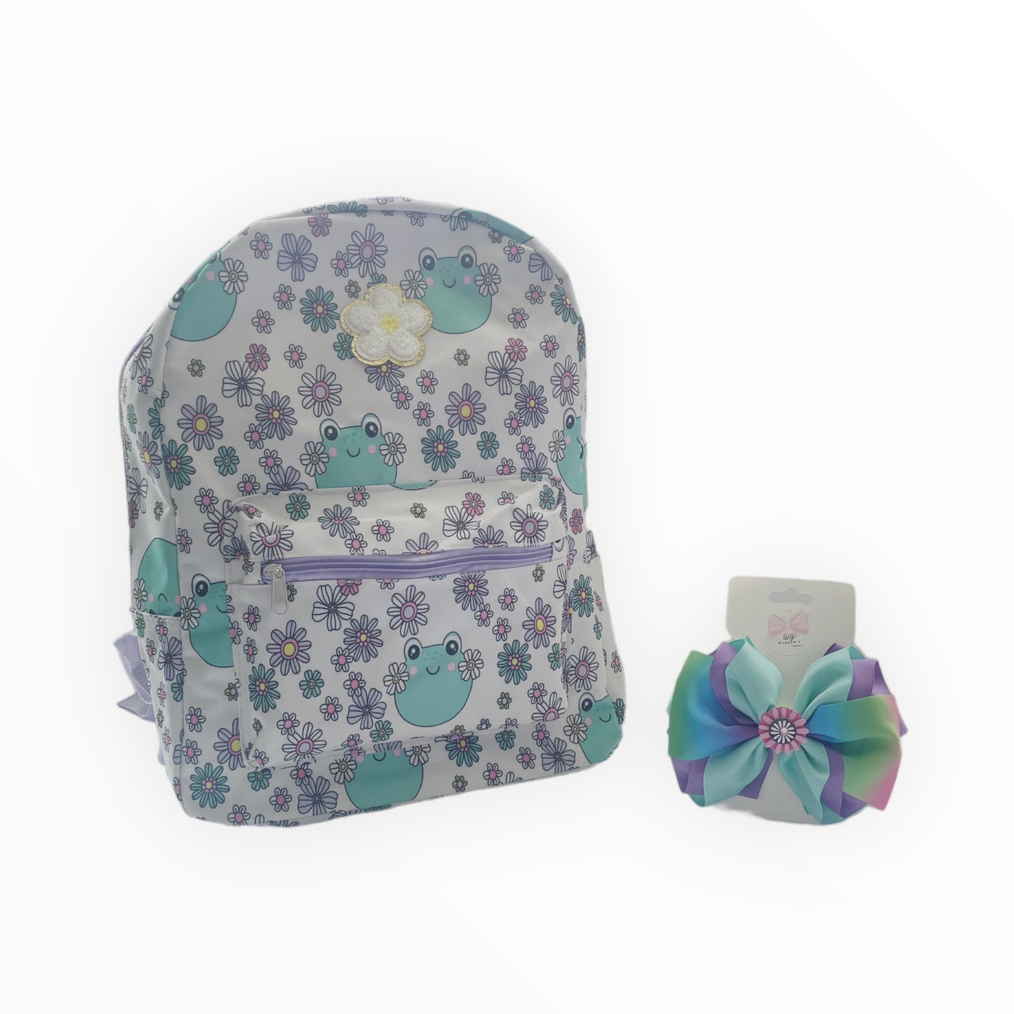 BACKPACK AND BOW BUNDLE FLOWERS