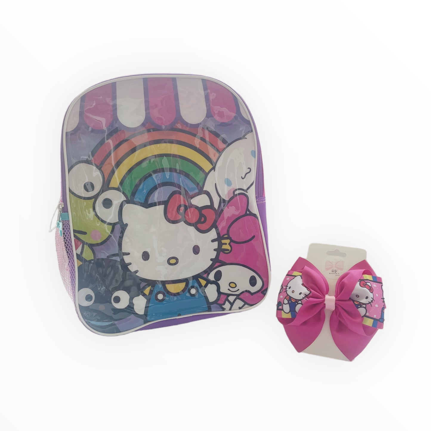 Paquete Mochila y Lazo Hello Kitty