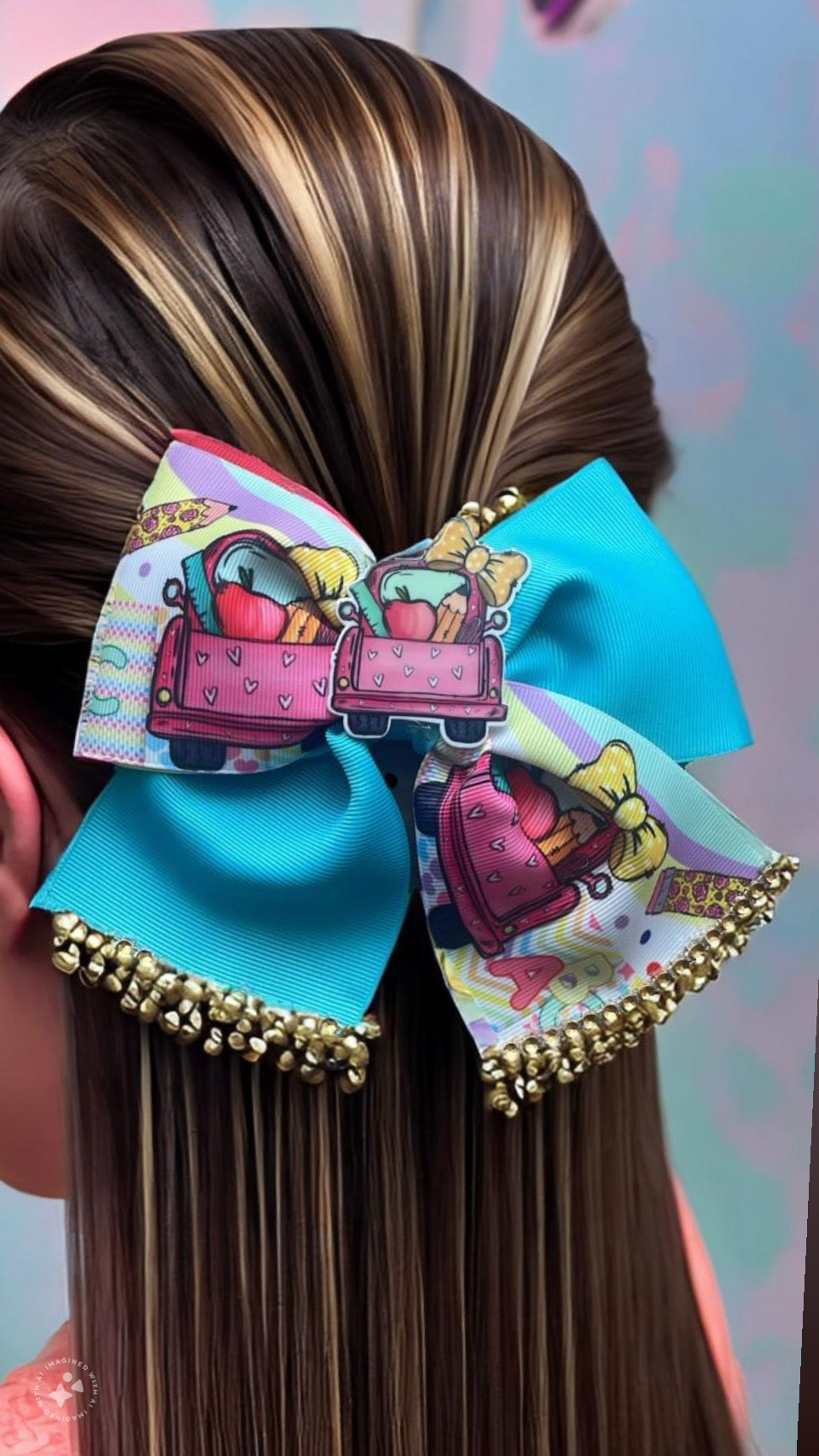 School Hair Bow  Blue School Bow  School Ribbons Hair Bow  Hair Accessories for School