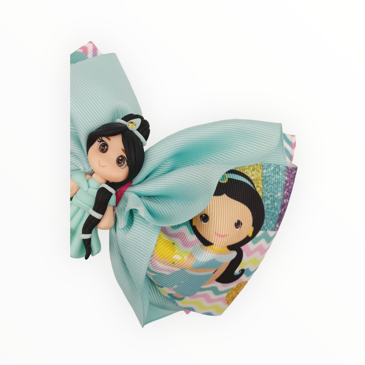 Lazo para el cabello de niña princesa Lazos para el cabello de 5 pulgadas para niñas Clips de cocodrilo Lazos de cintas de grosgrain Lazos para el cabello de niña Jazmine Clips para bebés, niños pequeños, adolescentes