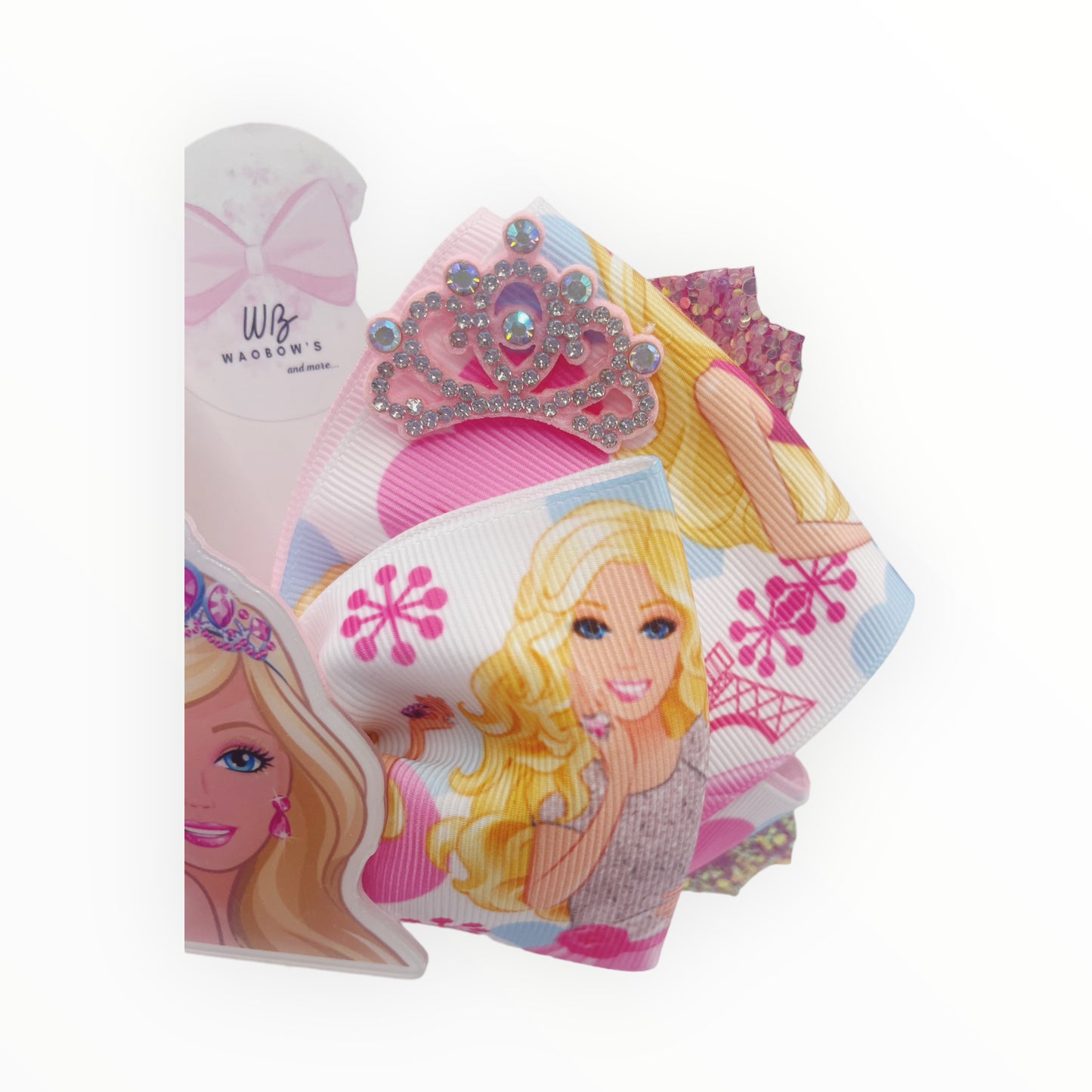 Pink Bow illusion Barbie Hair Bow