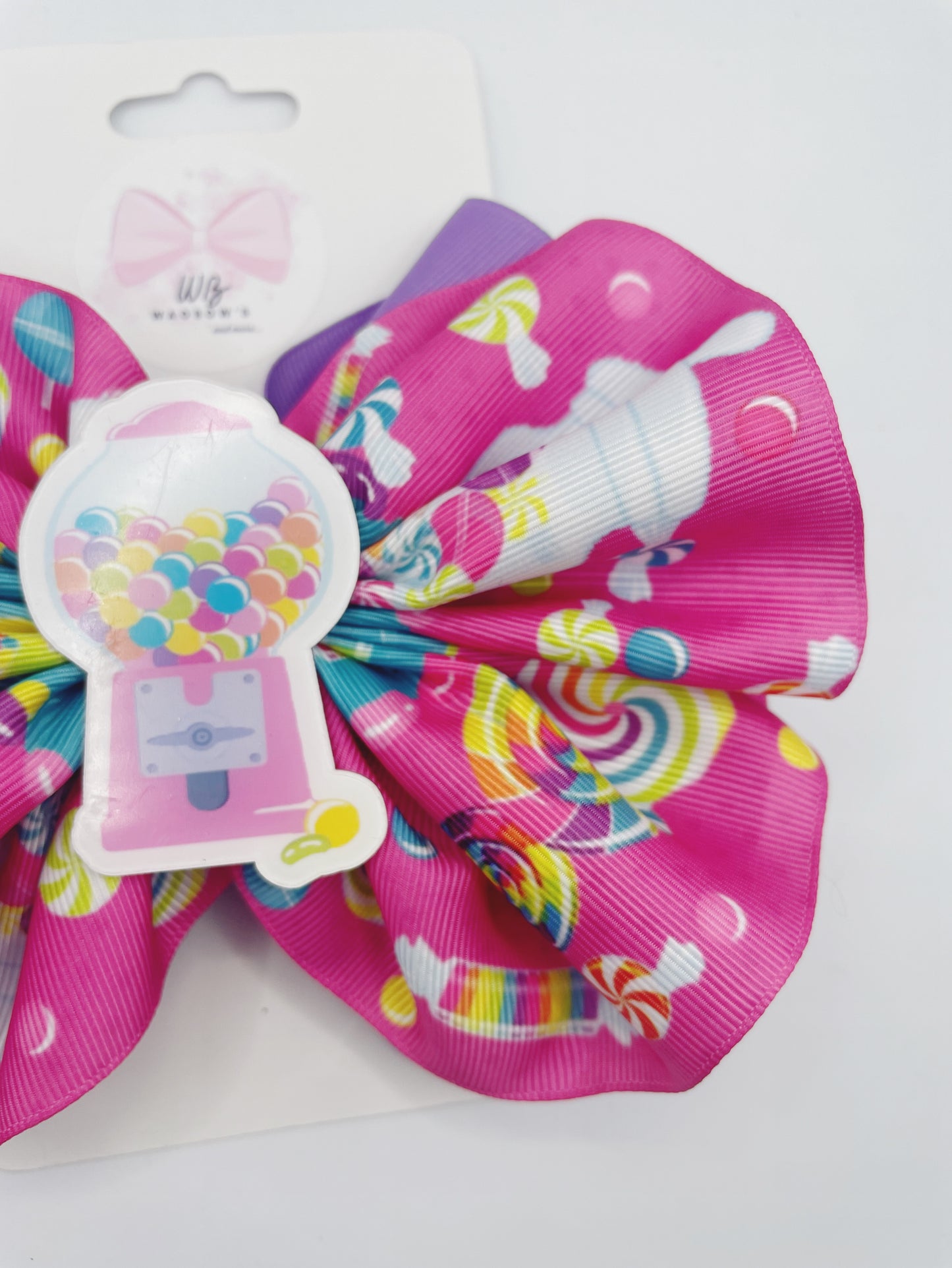 Candy Hair Bow On Alligator Clip  Sweet Temptation Hair Bow 6” Hair Bow Clip  Big Ribbons Hair Bow