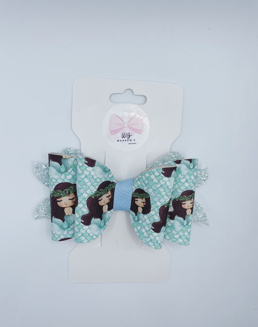 Vinyl Girl Hair Bow Handmade Vinyl Hair Bow Alligator Clip Vinyl Hair Bow for Infants Toddler Teens