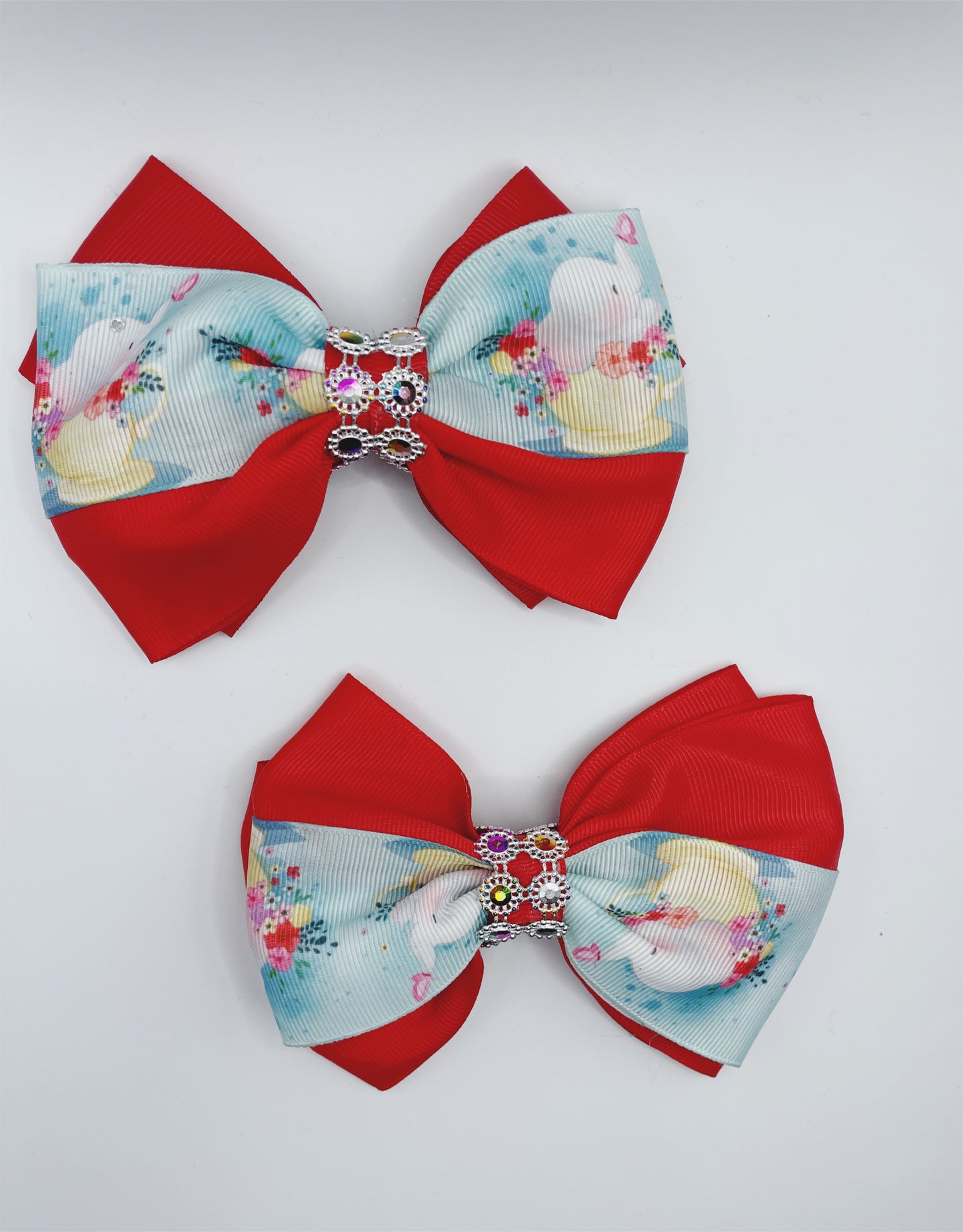 Pair of Hair Bows for Infants Toddlers Kids Teens Red Pairs of Bows for Girl Grossgrain Ribbons Pair Bows Hair Bows for Girl Alligator Clips